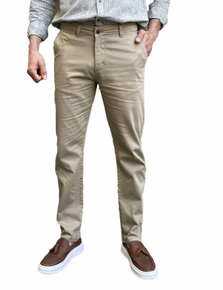 Dynamo ανδρικό μπεζ παντελόνι υφασμάτινο Chinos M1315 φωτογραφία